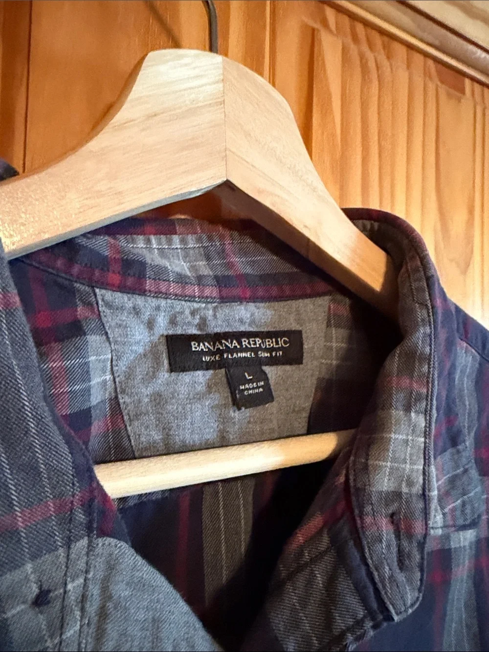 Banana Republic Navy, Red & Light Blue Plaid Shirt